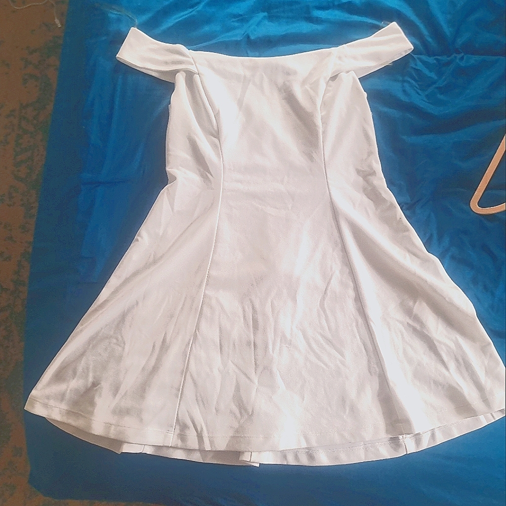 Teezeme off shoulder white mini dress